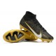 Nike Air Zoom Mercurial Superfly IX Elite FG High-top Black Gold Women And Men Soccer Cleats