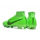 Nike Air Zoom Mercurial Superfly IX Elite FG High-top Black Green Women And Men Soccer Cleats