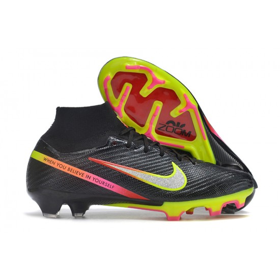 Nike Air Zoom Mercurial Superfly IX Elite FG High-top Black Multi Women And Men Soccer Cleats