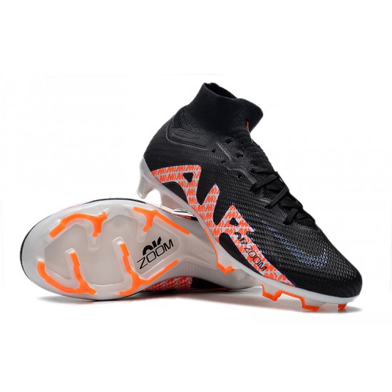 Nike Air Zoom Mercurial Superfly IX Elite FG High-top Black Orange Men Soccer Cleats