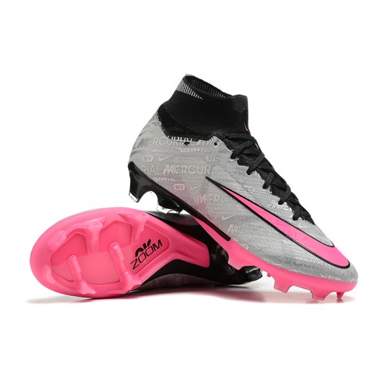 Nike Air Zoom Mercurial Superfly IX Elite FG High-top Black Pink Grey Women And Men Soccer Cleats