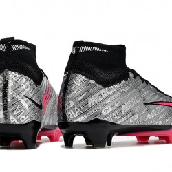 Nike Air Zoom Mercurial Superfly IX Elite FG High-top Black Pink Sliver Women And Men Soccer Cleats 