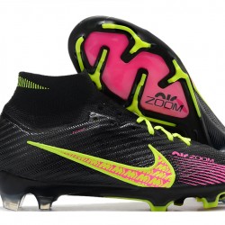 Nike Air Zoom Mercurial Superfly IX Elite FG High-top Black Pink Yellow Women And Men Soccer Cleats 