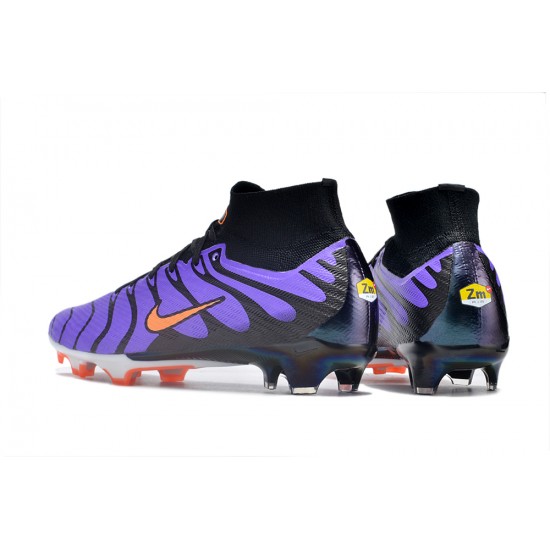 Nike Air Zoom Mercurial Superfly IX Elite FG High-top Black Purple Women And Men Soccer Cleats