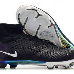 Nike Air Zoom Mercurial Superfly IX Elite FG High-top Black Sliver Women And Men Soccer Cleats 