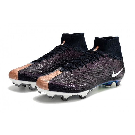 Nike Air Zoom Mercurial Superfly IX Elite FG High-top Black Sliver Women And Men Soccer Cleats 