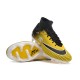 Nike Air Zoom Mercurial Superfly IX Elite FG High-top Black White Yellow Women And Men Soccer Cleats