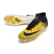 Nike Air Zoom Mercurial Superfly IX Elite FG High-top Black White Yellow Women And Men Soccer Cleats 