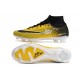 Nike Air Zoom Mercurial Superfly IX Elite FG High-top Black White Yellow Women And Men Soccer Cleats