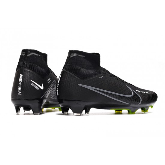 Nike Air Zoom Mercurial Superfly IX Elite FG High-top Black Yellow Men Soccer Cleats