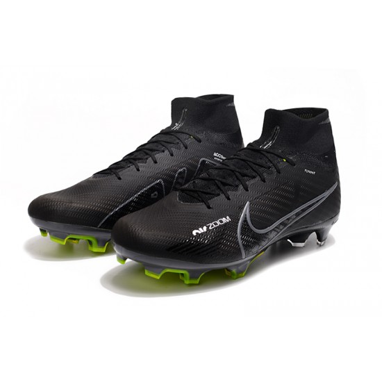 Nike Air Zoom Mercurial Superfly IX Elite FG High-top Black Yellow Men Soccer Cleats 