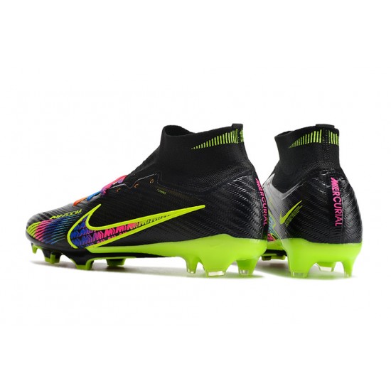 Nike Air Zoom Mercurial Superfly IX Elite FG High-top Blue Black Yellow Women And Men Soccer Cleats