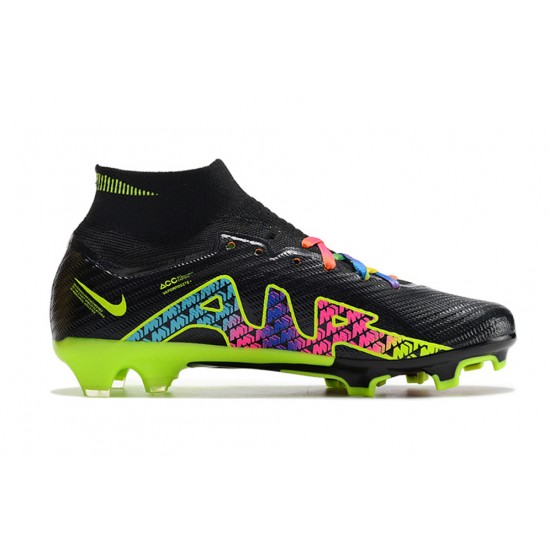 Nike Air Zoom Mercurial Superfly IX Elite FG High-top Blue Black Yellow Women And Men Soccer Cleats