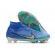 Nike Air Zoom Mercurial Superfly IX Elite FG High-top Blue Turqoise Women And Men Soccer Cleats 