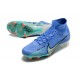 Nike Air Zoom Mercurial Superfly IX Elite FG High-top Blue Turqoise Women And Men Soccer Cleats 