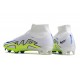 Nike Air Zoom Mercurial Superfly IX Elite FG High-top Blue White Yellow Women And Men Soccer Cleats