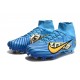 Nike Air Zoom Mercurial Superfly IX Elite FG High-top Blue Yellow Women And Men Soccer Cleats