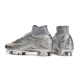 Nike Air Zoom Mercurial Superfly IX Elite FG High-top Gold Sliver Women And Men Soccer Cleats