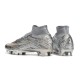 Nike Air Zoom Mercurial Superfly IX Elite FG High-top Gold Sliver Women And Men Soccer Cleats 