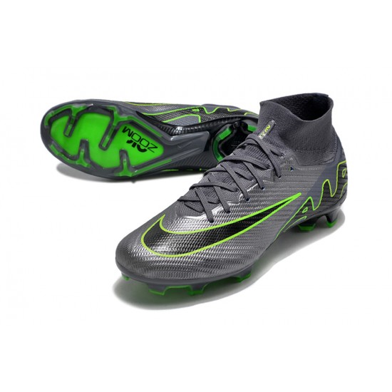 Nike Air Zoom Mercurial Superfly IX Elite FG High-top Green Black Women And Men Soccer Cleats 