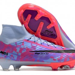 Nike Air Zoom Mercurial Superfly IX Elite FG High-top Grey Pink Purple Women And Men Soccer Cleats 