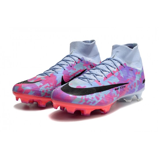 Nike Air Zoom Mercurial Superfly IX Elite FG High-top Grey Pink Purple Women And Men Soccer Cleats