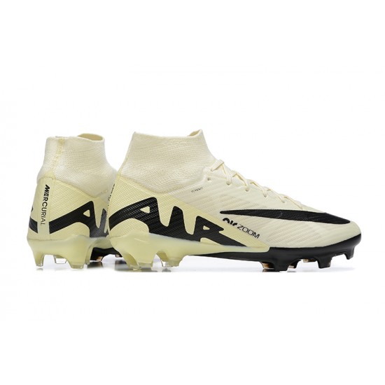 Nike Air Zoom Mercurial Superfly IX Elite FG High-top Khaki Black Women And Men Soccer Cleats