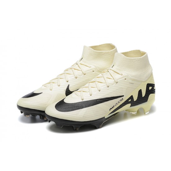 Nike Air Zoom Mercurial Superfly IX Elite FG High-top Khaki Black Women And Men Soccer Cleats 