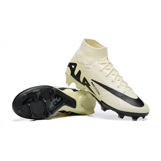 Nike Air Zoom Mercurial Superfly IX Elite FG High-top Khaki Black Women And Men Soccer Cleats