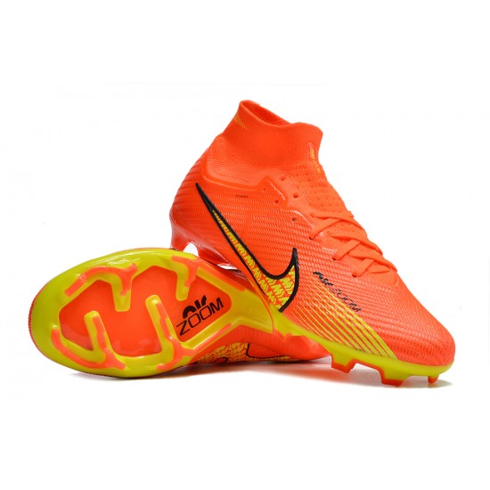 Nike Air Zoom Mercurial Superfly IX Elite FG High-top Orange Yellow Women And Men Soccer Cleats