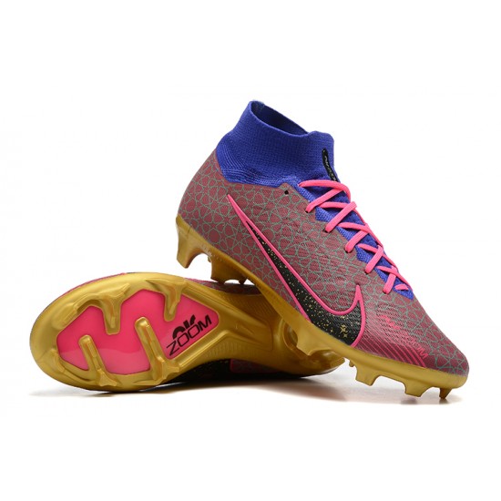 Nike Air Zoom Mercurial Superfly IX Elite FG High-top Peach Gold Women And Men Soccer Cleats