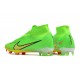 Nike Air Zoom Mercurial Superfly IX Elite FG High-top Pink Green Women And Men Soccer Cleats
