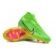 Nike Air Zoom Mercurial Superfly IX Elite FG High-top Pink Green Women And Men Soccer Cleats