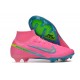 Nike Air Zoom Mercurial Superfly IX Elite FG High-top Pink Turqoise Women And Men Soccer Cleats