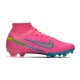 Nike Air Zoom Mercurial Superfly IX Elite FG High-top Pink Turqoise Women And Men Soccer Cleats 