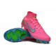 Nike Air Zoom Mercurial Superfly IX Elite FG High-top Pink Turqoise Women And Men Soccer Cleats