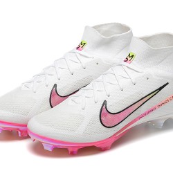 Nike Air Zoom Mercurial Superfly IX Elite FG High-top Pink White Women And Men Soccer Cleats 