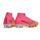 Nike Air Zoom Mercurial Superfly IX Elite FG High-top Pink Yellow Women And Men Soccer Cleats 