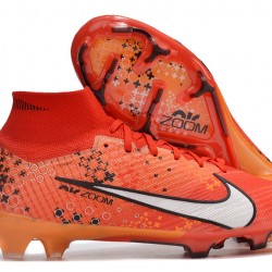 Nike Air Zoom Mercurial Superfly IX Elite FG High-top Red Orange Women And Men Soccer Cleats 