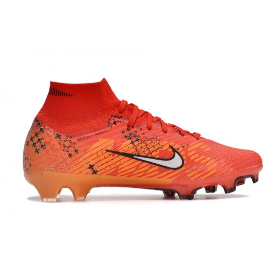 Nike Air Zoom Mercurial Superfly IX Elite FG High-top Red Orange Women And Men Soccer Cleats 