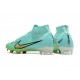 Nike Air Zoom Mercurial Superfly IX Elite FG High-top Turqoise Green Women And Men Soccer Cleats