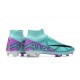 Nike Air Zoom Mercurial Superfly IX Elite FG High-top Turqoise Purple Women And Men Soccer Cleats