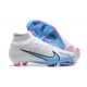 Nike Air Zoom Mercurial Superfly IX Elite FG High-top White Blue Men Soccer Cleats