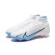 Nike Air Zoom Mercurial Superfly IX Elite FG High-top White Blue Men Soccer Cleats