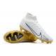 Nike Air Zoom Mercurial Superfly IX Elite FG High-top White Gold Women And Men Soccer Cleats