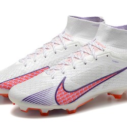 Nike Air Zoom Mercurial Superfly IX Elite FG High-top White Mauve Women And Men Soccer Cleats 