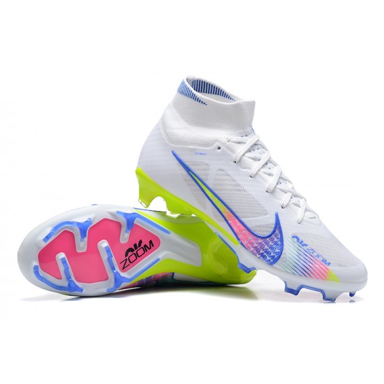 Nike Air Zoom Mercurial Superfly IX Elite FG High-top White Multi Women And Men Soccer Cleats 