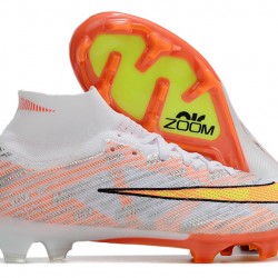 Nike Air Zoom Mercurial Superfly IX Elite FG High-top White Orange Yellow Women And Men Soccer Cleats 