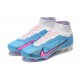 Nike Air Zoom Mercurial Superfly IX Elite FG High-top White Pink Blue Men Soccer Cleats