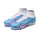 Nike Air Zoom Mercurial Superfly IX Elite FG High-top White Pink Blue Men Soccer Cleats 